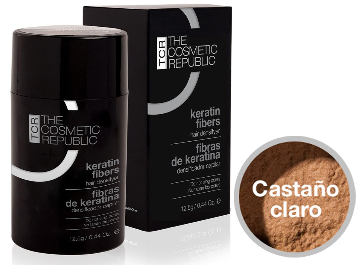 Fibras Capilares Castaño Claro Keratin Fibers 12,5 gr The Cosmetic Republic