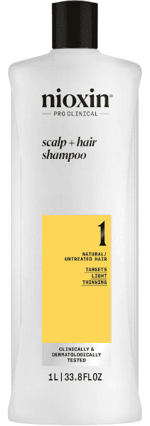 Champú Engrosador para Cabello Natural con Debilitamiento Ligero Sistema 1 1000ml Nioxin