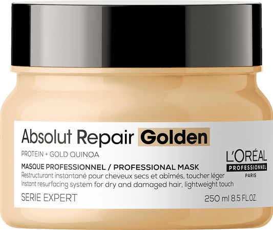 Mascarilla Dorada Absolut Repair Golden para cabellos secos y dañados L`Oréal Serie Expert