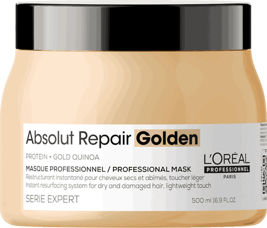 Mascarilla Dorada Absolut Repair Golden para cabellos secos y dañados 500ml L`Oréal Serie Expert
